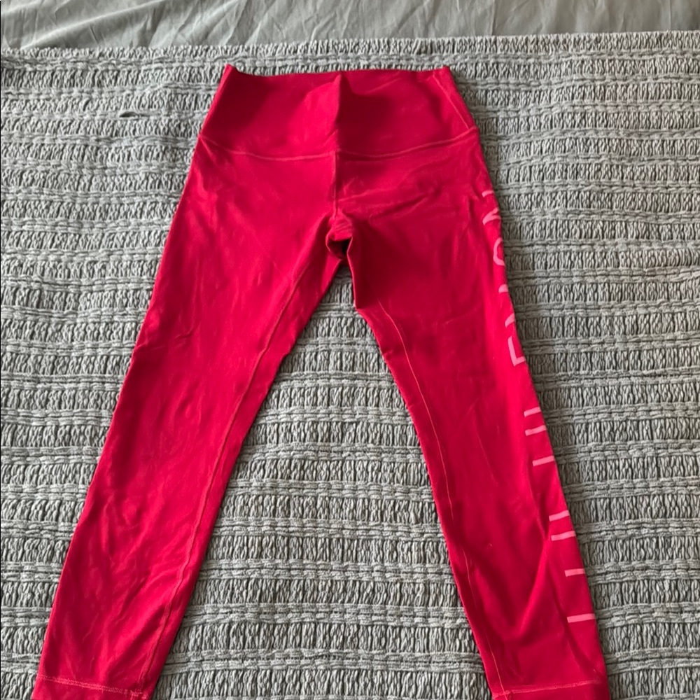 Lululemon Athletica Red Leggings High-Rise Seamless